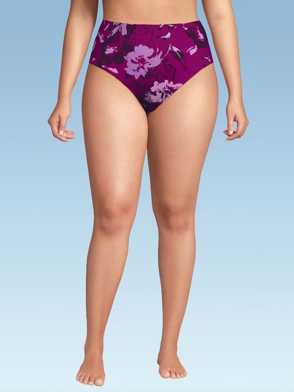 NWOT Lands End High Waisted Bikini Bottoms, Womens 4